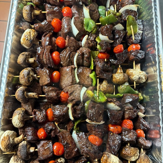 Beef Kabobs.
